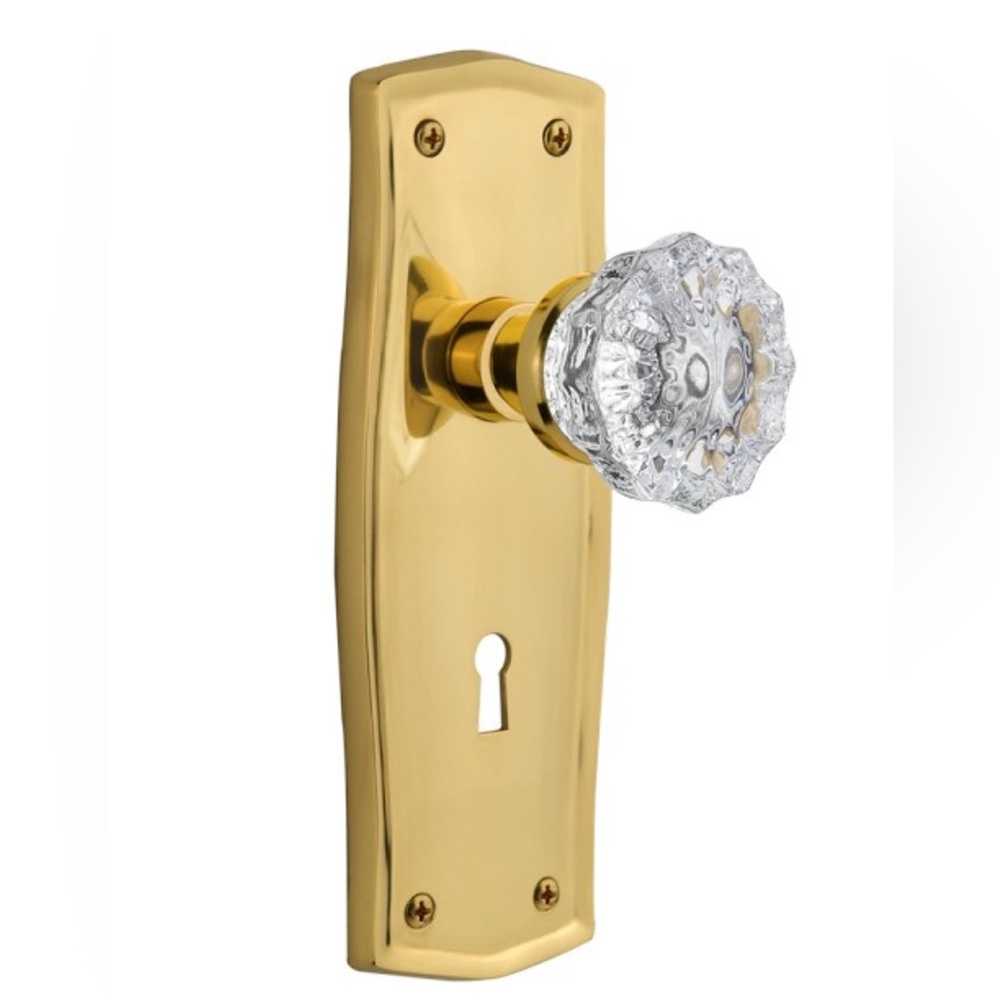 Franklin Mfg. 2” Crystal Glass 12 point Door Knob Set